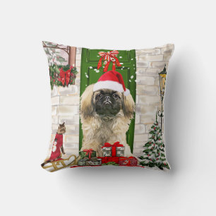 Pekingese Dog Christmas Kissen