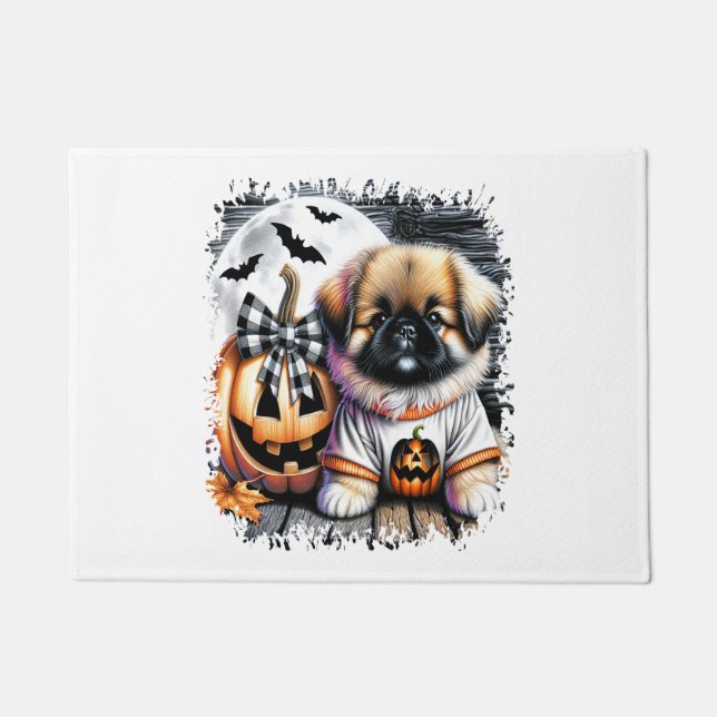Pekingese Dog Halloween Square Fußmatte (Vorderseite)