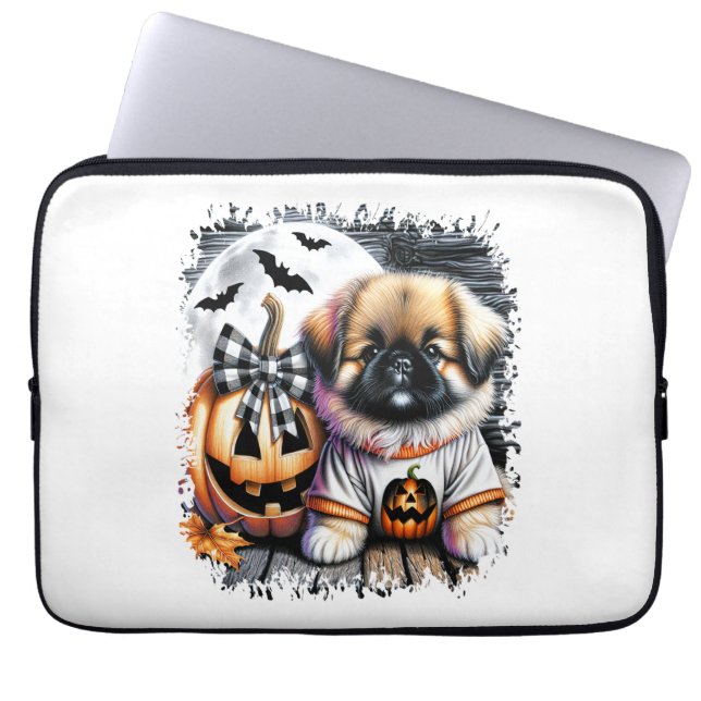 Pekingese Dog Halloween Square Laptopschutzhülle (Vorderseite)