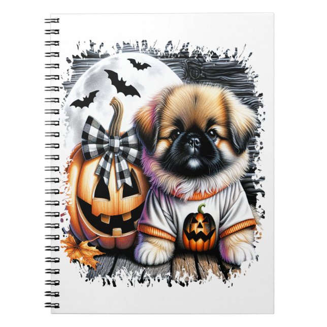 Pekingese Dog Halloween Square Notizblock (Vorderseite)