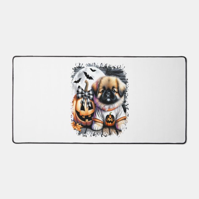 Pekingese Dog Halloween Square Schreibtischunterlage (Vorderseite)