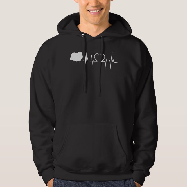 Pekingese Dog Heartbeat Hoodie (Vorderseite)