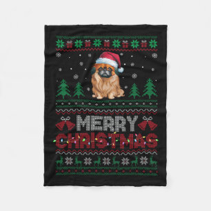 Pekingese Dog Lovers Weihnachtsmannmütze Weihnacht Fleecedecke