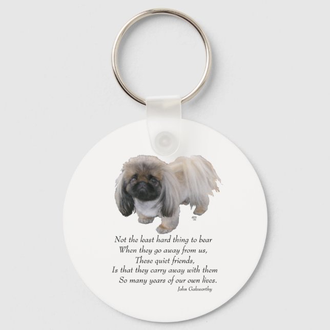 Pekingese Dog Rainbow Bridge Schlüsselanhänger (Vorderseite)
