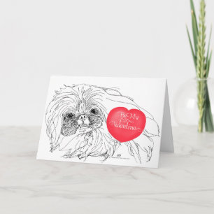 Pekingese Dog Valentine Feiertagskarte