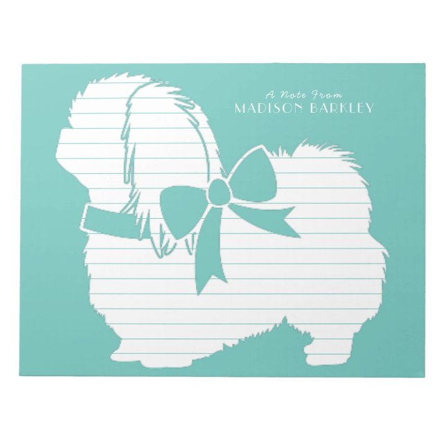 Pekingese Doppy Puppy Notizblock (Vorderseite)