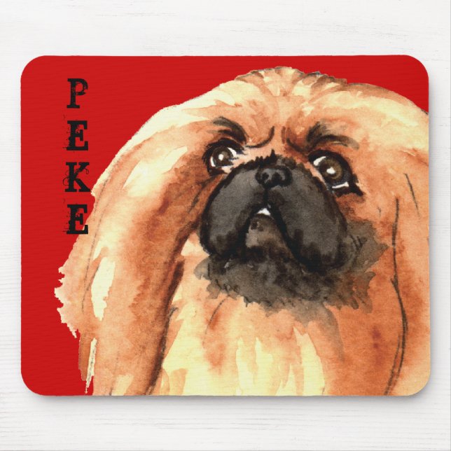 Pekingese Farbblock Mousepad (Vorne)
