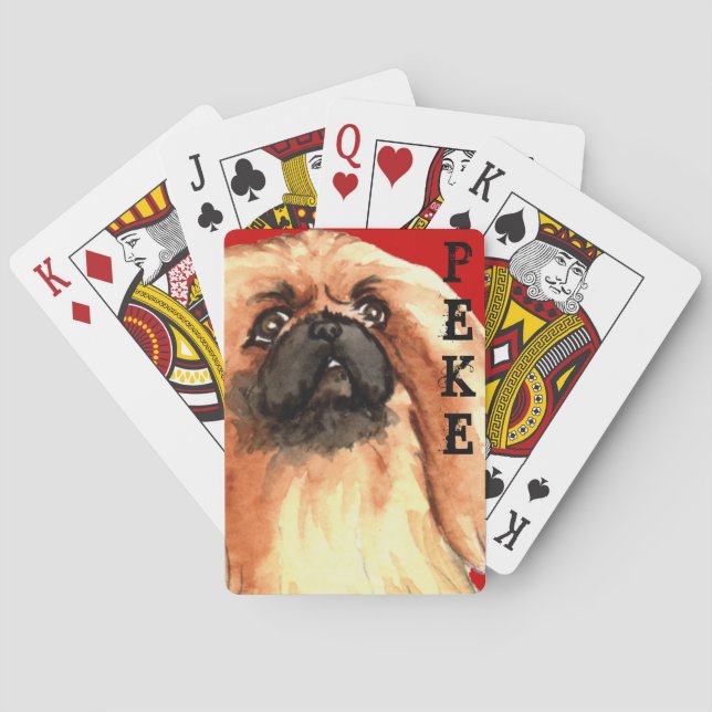 Pekingese Farbblockkarten Spielkarten (Rückseite)