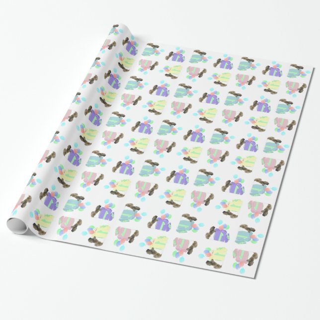 Pekingese-Feierballons Geschenkpapier (Ungerollt)
