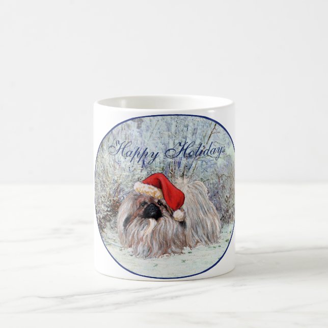 Pekingese-Feiertagsdesigns Kaffeetasse (Mittel)