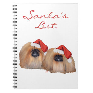 Pekingese Frohe Weihnachten Notizblock