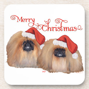 Pekingese Frohe Weihnachten Untersetzer