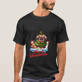 Pekingese Frohe Weihnachtsbaumleuchten Dog X Mas D T-Shirt