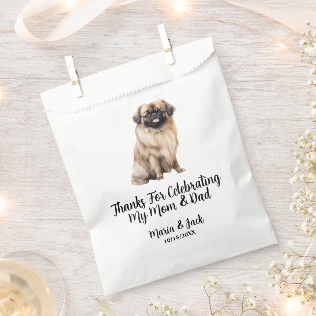 Pekingese Full Colour Pet Wedding Geschenktütchen (Ausgeschnitten)