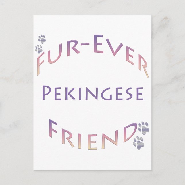Pekingese Furever Postkarte (Vorderseite)