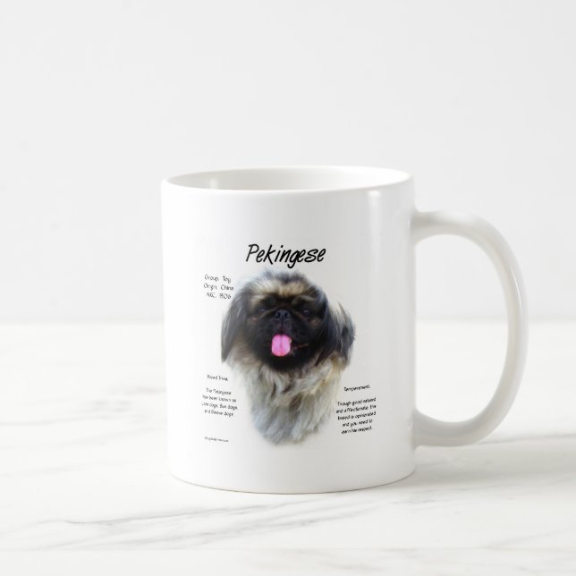 Pekingese Geschichtsdesign Kaffeetasse (Rechts)