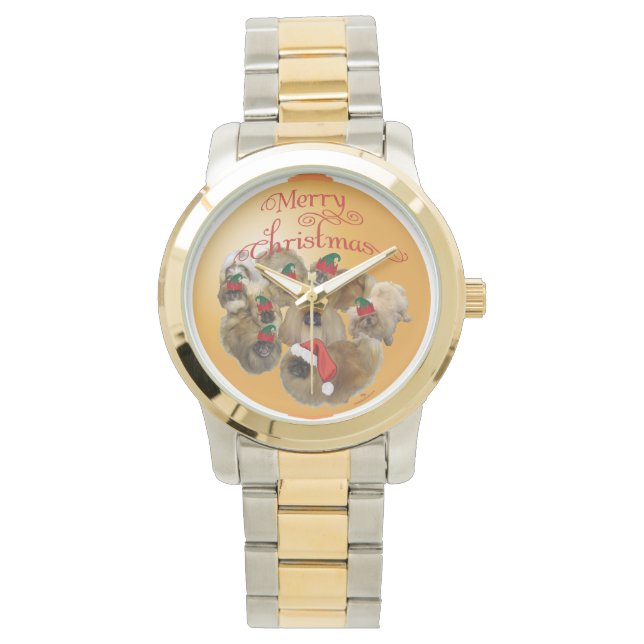 Pekingese Group Ornament Armbanduhr (Vorderseite)