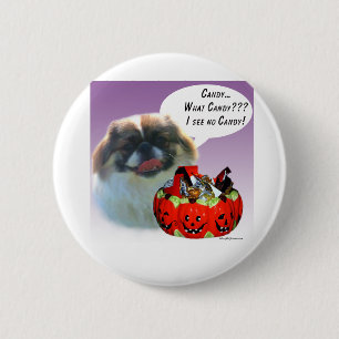 Pekingese Halloween Candy Button
