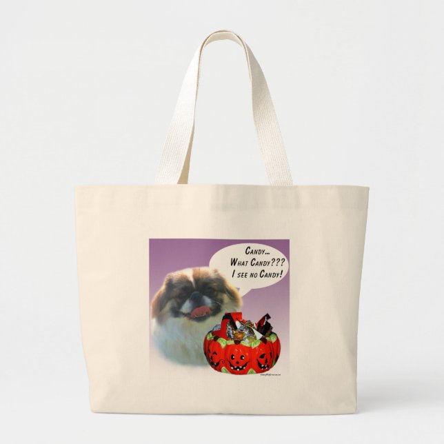 Pekingese Halloween Candy Jumbo Stoffbeutel (Vorne)