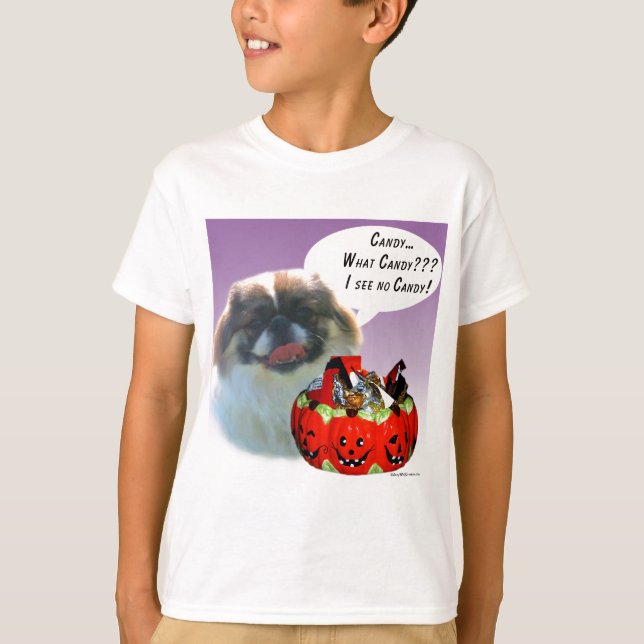 Pekingese Halloween Candy T-Shirt (Vorderseite)