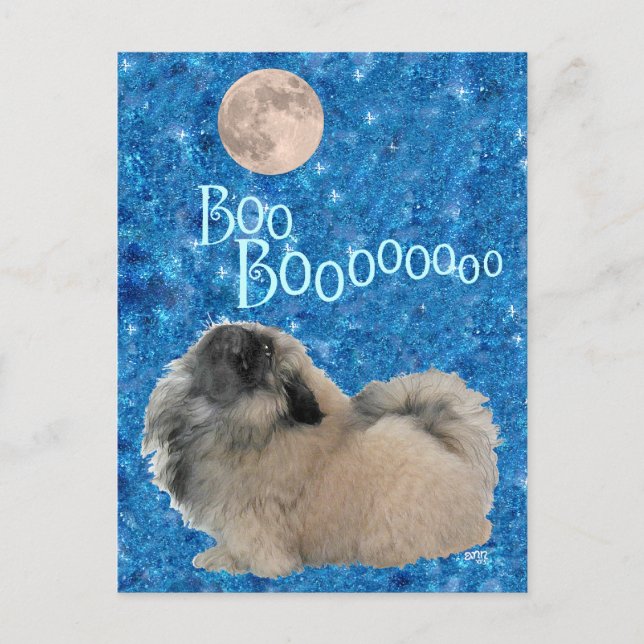 Pekingese Halloween Postkarte (Vorderseite)