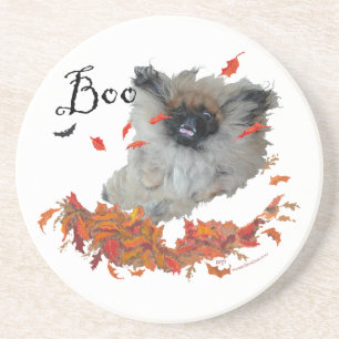 Pekingese Halloween Sandstein Untersetzer