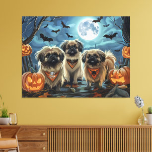 Pekingese Halloween Spooky Leinwanddruck