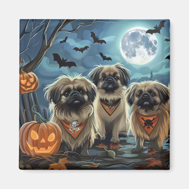Pekingese Halloween Spooky Magnet (Vorne)