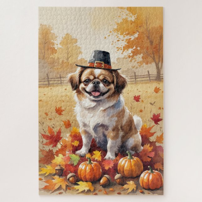 Pekingese Herbstausgang Erntedank Art (Vertikal)