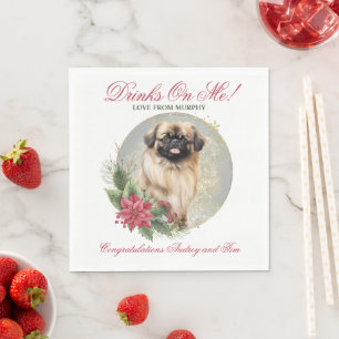 Pekingese Hochzeitsservietten mit Hunde-Foto Serviette