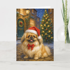 Pekingese Holiday Card Karte