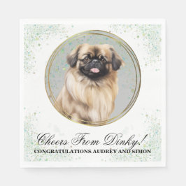 Pekingese Hund Hochzeit Napkins mit Hunde Foto Serviette