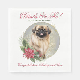 Pekingese Hund Hochzeit Napkins mit Hunde Foto Serviette