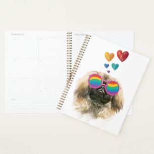 Pekingese Hund mit Herz Valentinstag Planer