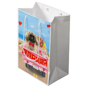 Pekingese Hund Valentinstag Lkw Herz Mittlere Geschenktüte