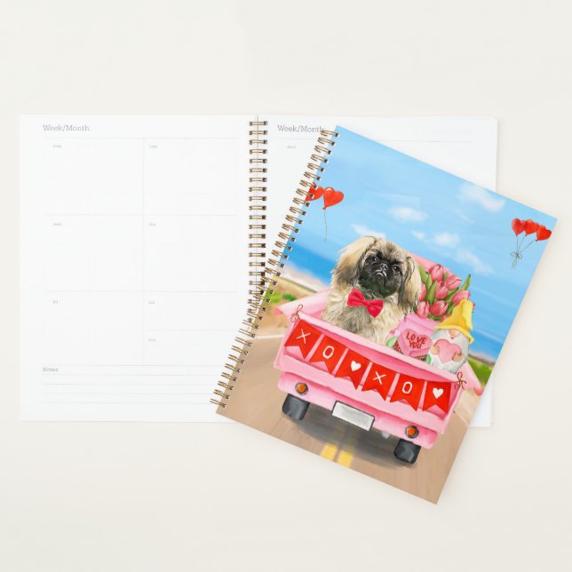 Pekingese Hund Valentinstag Lkw Herz Planer (Anzeige)