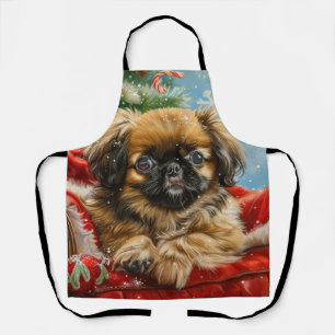 Pekingese Hund Weihnachten Schürze