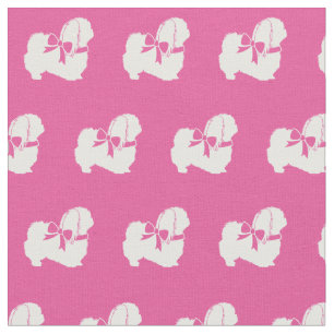 Pekingese Hunde Silhouette Pet Pink Stoff