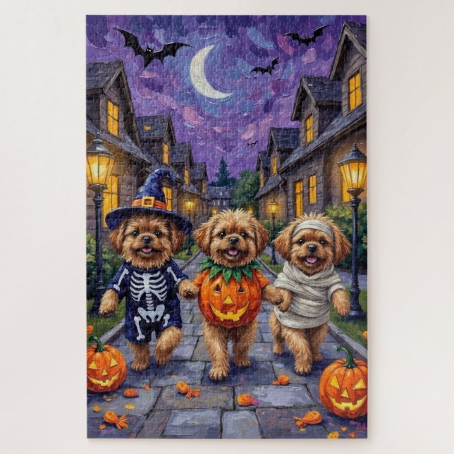 Pekingese Hunde Trick-oder-Treating Halloween-Kost (Vertikal)