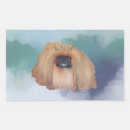 Pekingese Ice Princess Rechteckiger Aufkleber