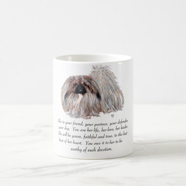 Pekingese Keepake — FEMALE Kaffeetasse (Mittel)