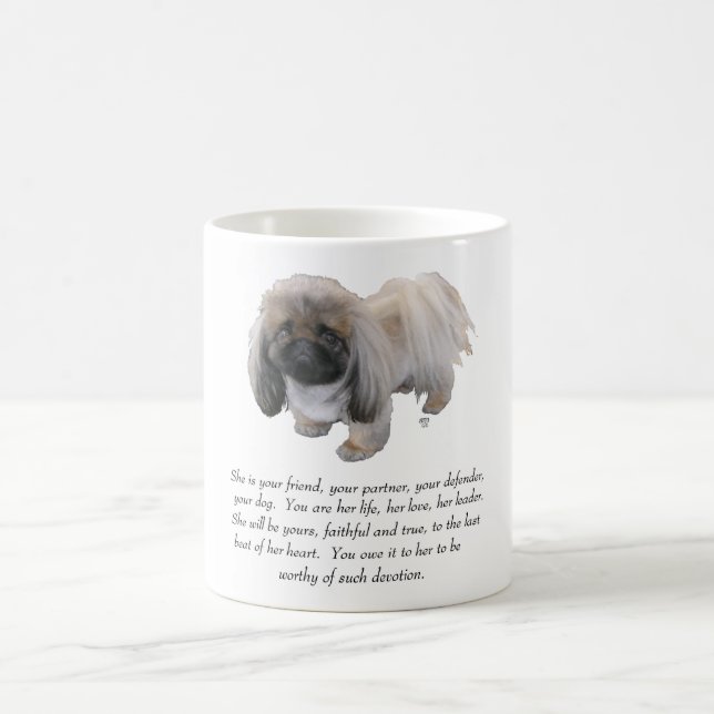 Pekingese Keepake — FEMALE Kaffeetasse (Mittel)