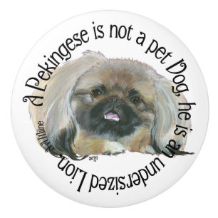 Pekingese Keramikknauf