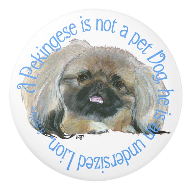 Pekingese Keramikknauf (Vorderseite)