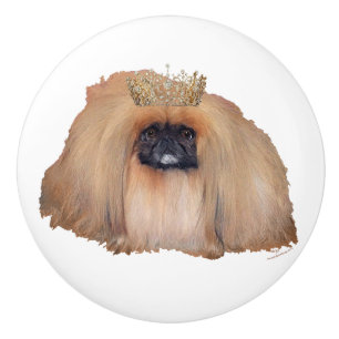 Pekingese Königin Keramikknauf