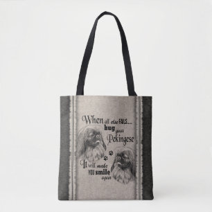 Pekingese Kunst, wenn alles versage Zitat Tasche