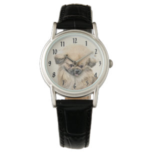Pekingese Malerei - Niedliche Original Hunde Kunst Armbanduhr