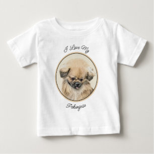 Pekingese Malerei - Niedliche Original Hunde Kunst Baby T-shirt
