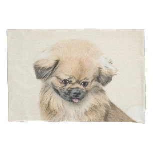 Pekingese Malerei - Niedliche Original Hunde Kunst Kissenbezug