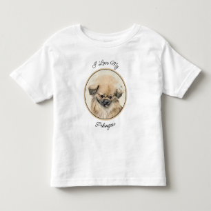 Pekingese Malerei - Niedliche Original Hunde Kunst Kleinkind T-shirt